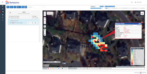 Example of a Satelytics data heat map from their work in the US (unrelated to the Cadent network in the UK).