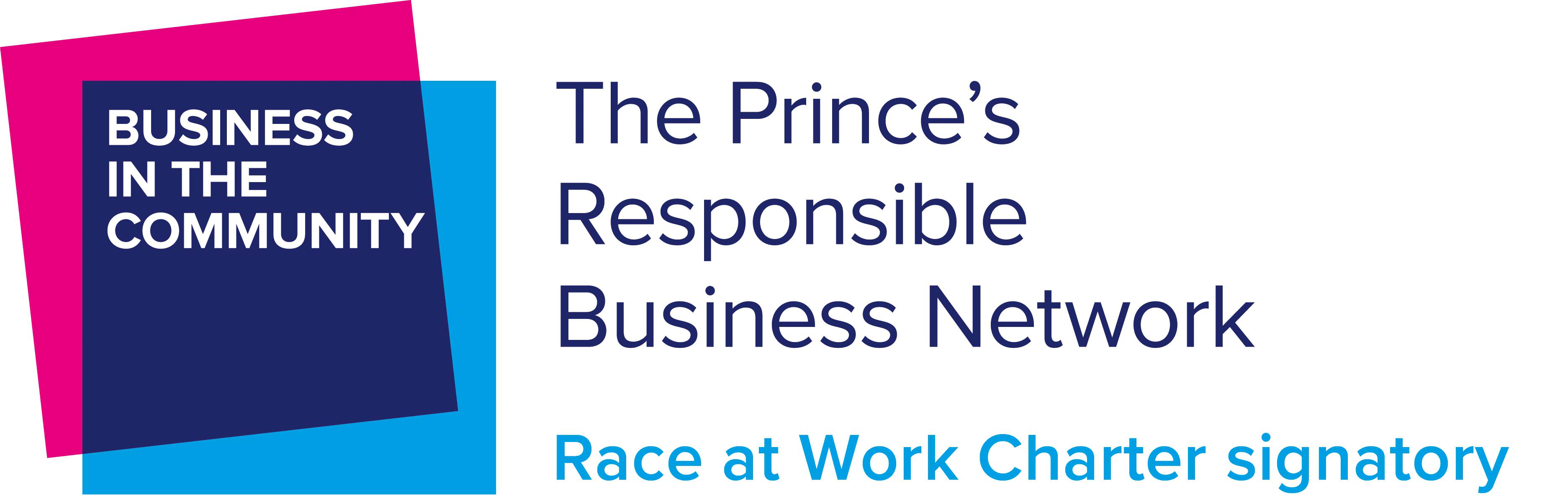 Logo for The Prince’s Responsible Business Network, promoting racial equality in the workplace, with text 