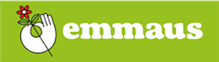 Emmaus logo: name ‘Emmaus’ in distinctive typeface with graphic accent/symbol.