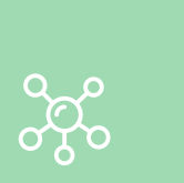 A minimalist graphic depicting a central node connected to four smaller nodes, symbolizing a network or system of interconnected ideas.